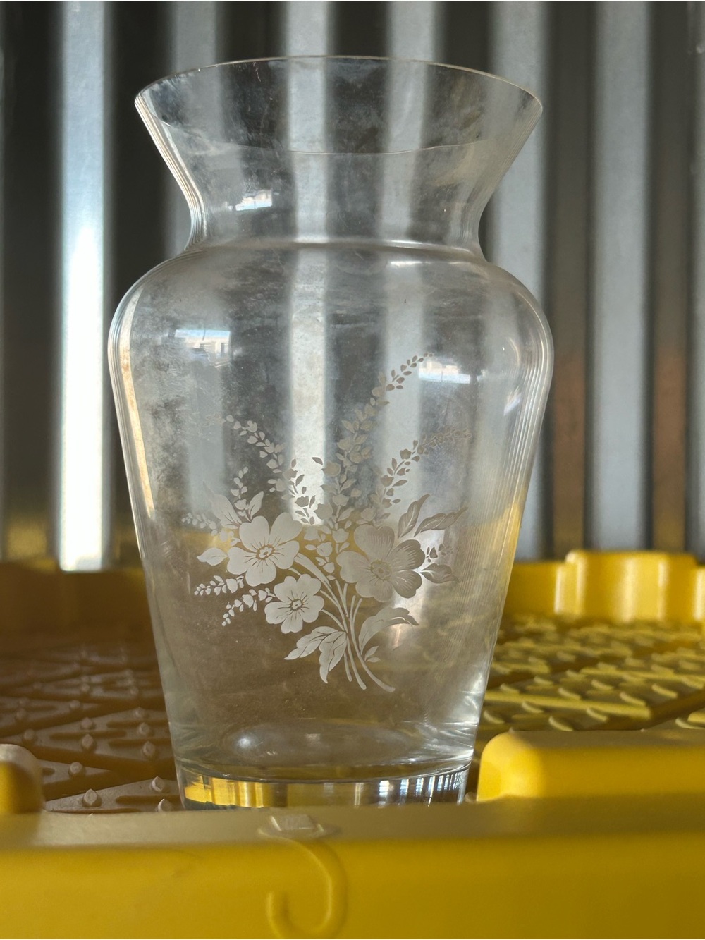 Vintage  Avon Floral Bouquet crystal vase